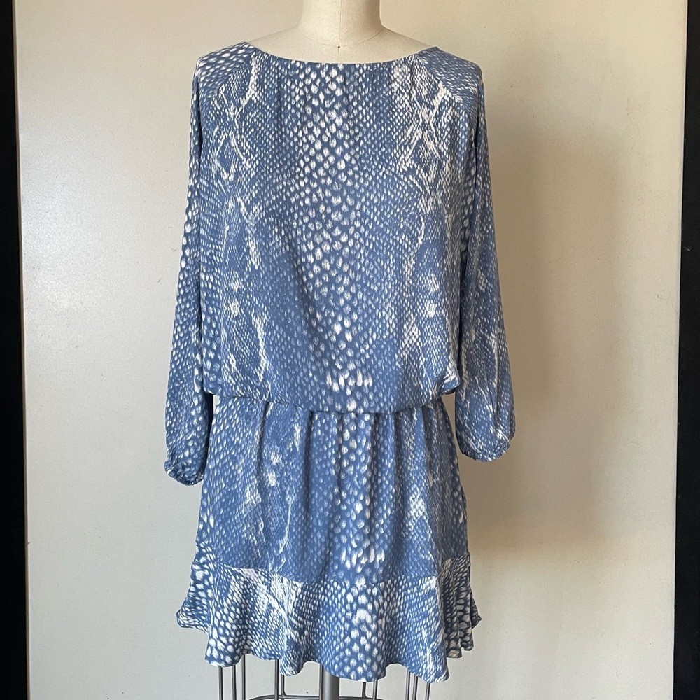 Soft Joie Blue Patterned Snakeskin Dress